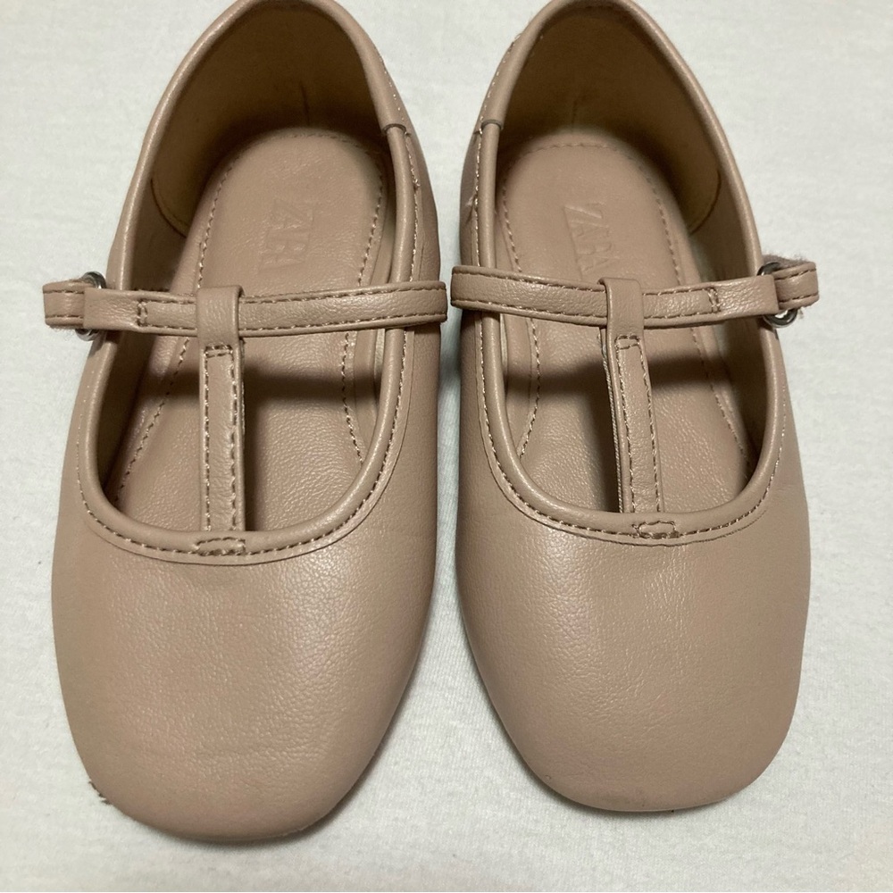 Zara Kids Beige T-Strap Dress Shoes